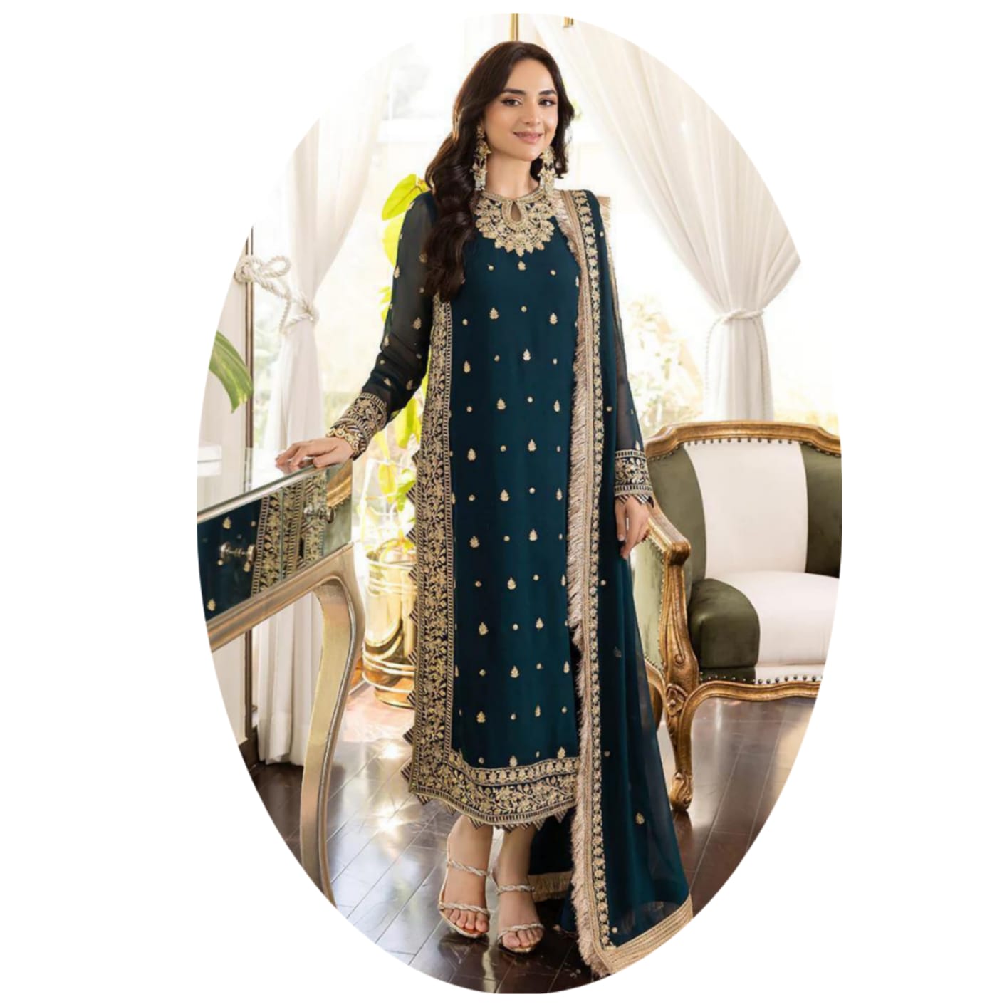 LUXURY EMBROIDERED  SUIT